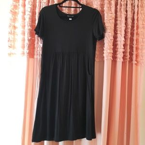 NWOT J. Jill T Shirt Dress Black Pockets XS